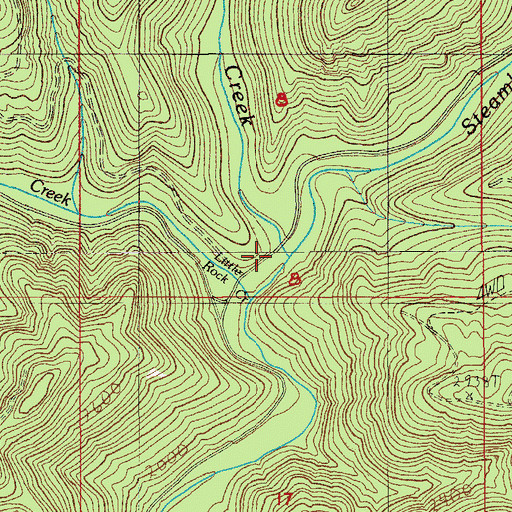 Topographic Map of City Creek, OR