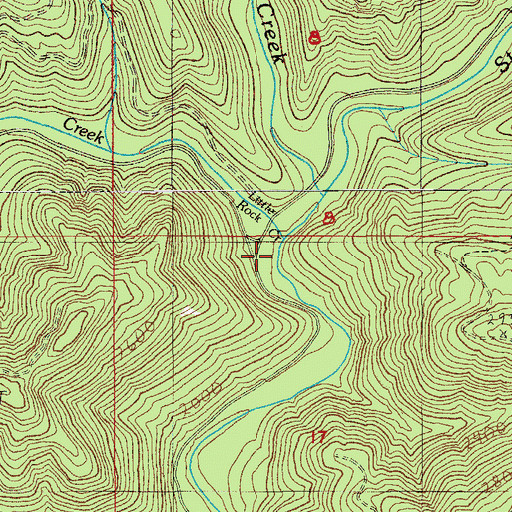 Topographic Map of City Creek Shelter, OR