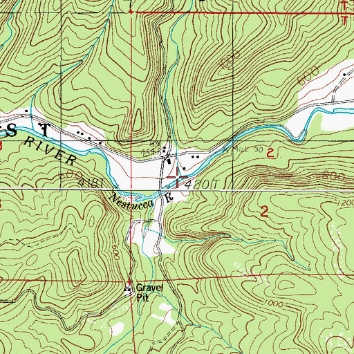 Topographic Map of Clarence Creek, OR