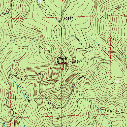 Topographic Map of Clark Butte, OR