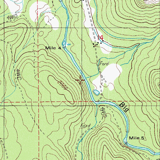 Topographic Map of Clark Creek, OR