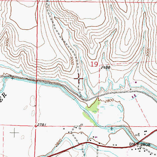 Topographic Map of Clark Creek, OR