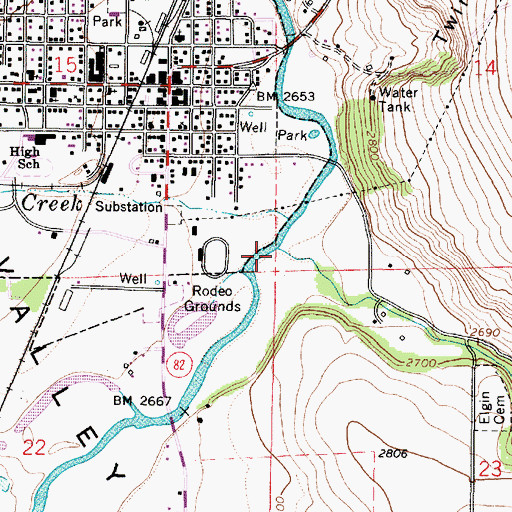 Topographic Map of Clark Creek, OR