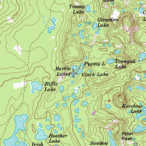 Topographic Map of Clark Lake, OR