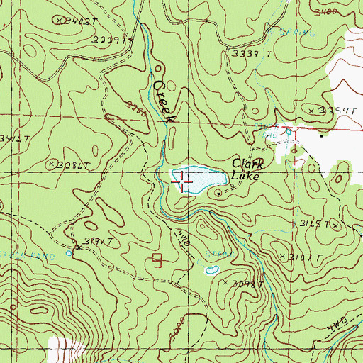 Topographic Map of Clark Lake, OR
