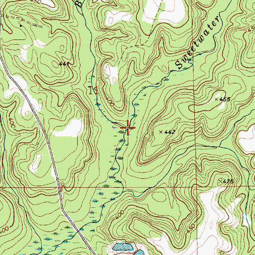 Topographic Map of Bess Branch, AL