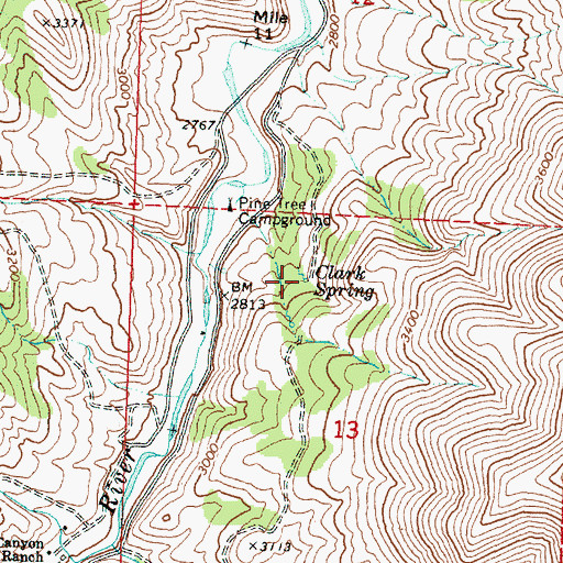Topographic Map of Clark Spring, OR