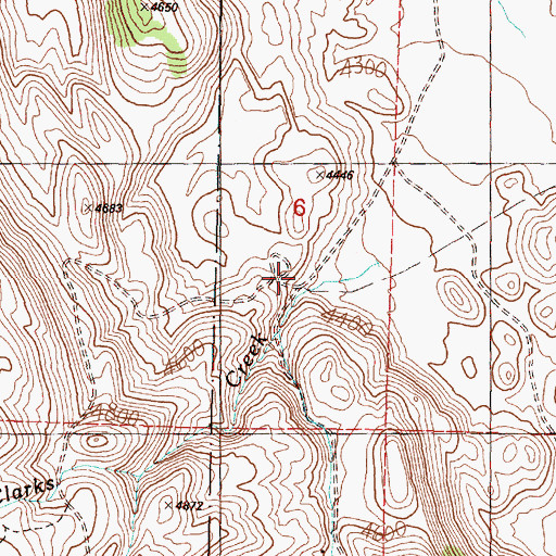 Topographic Map of Clarks Creek, OR