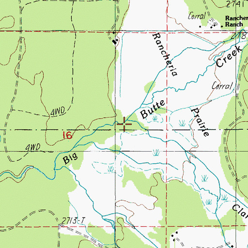 Topographic Map of Clarks Fork Creek, OR