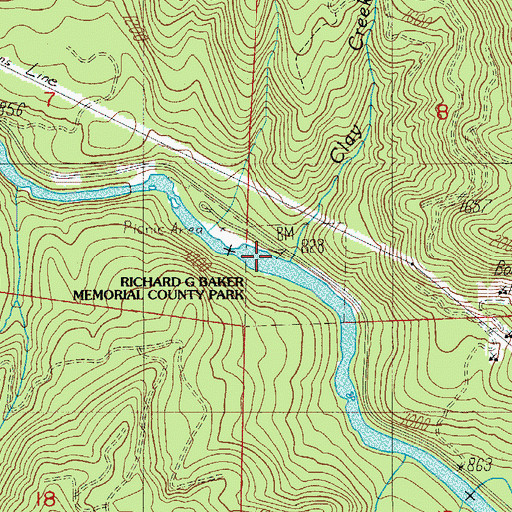 Topographic Map of Clay Creek, OR