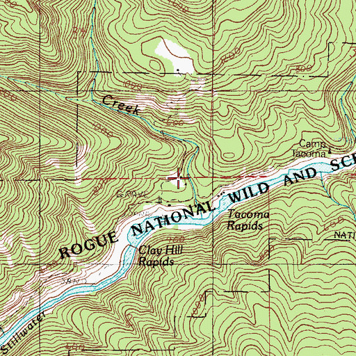 Topographic Map of Clay Hill Creek, OR