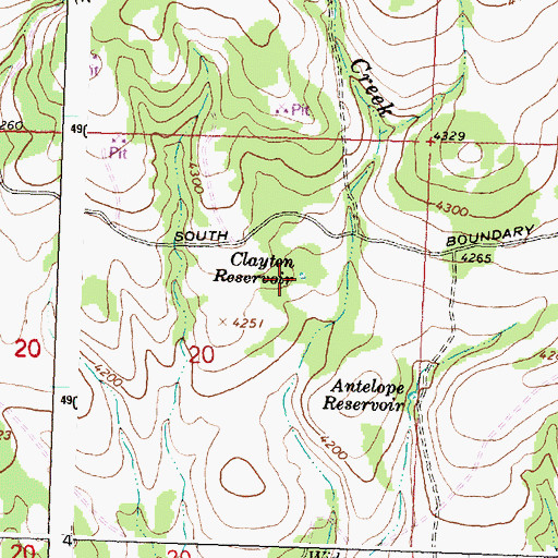 Topographic Map of Clayton Reservoir, OR