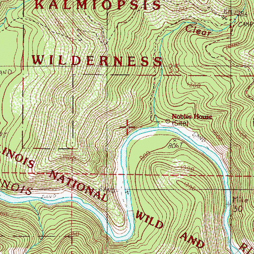 Topographic Map of Clear Creek, OR