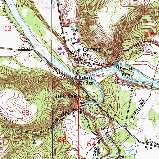 Topographic Map of Clear Creek, OR