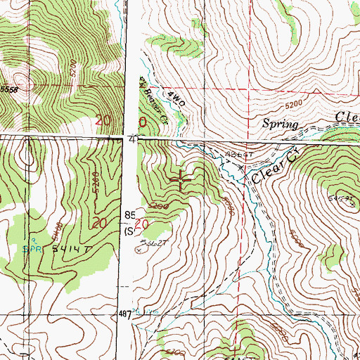 Topographic Map of Clear Creek, OR