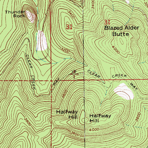 Topographic Map of Clear Creek Way Trail, OR