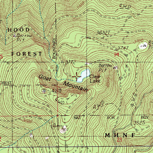 Topographic Map of Clear Lake, OR