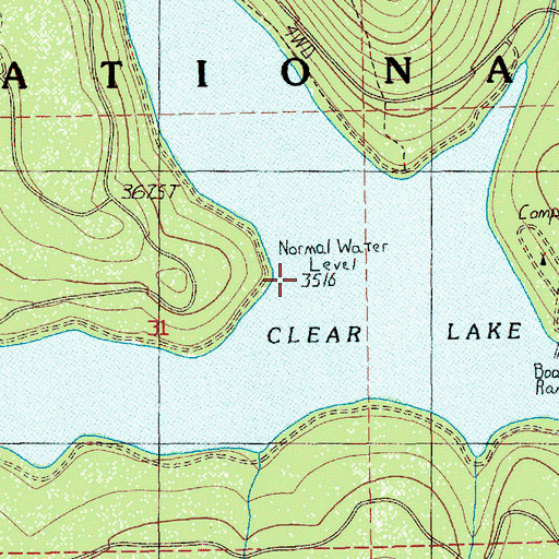 Topographic Map of Clear Lake, OR