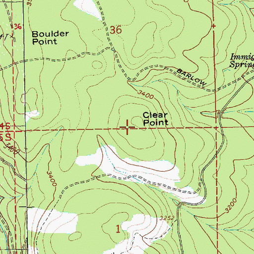 Topographic Map of Clear Point, OR