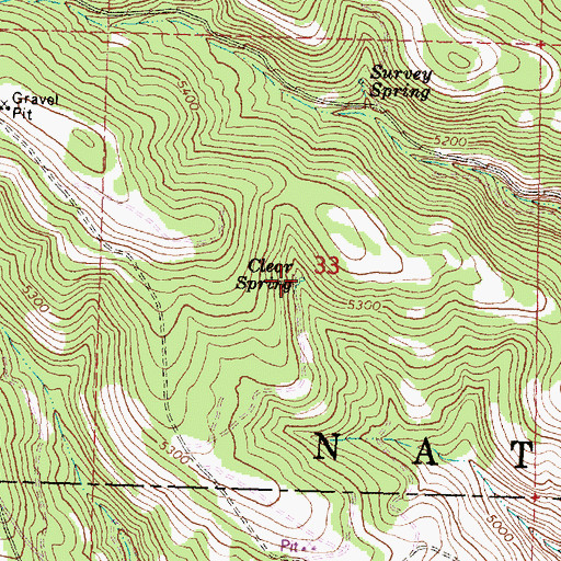 Topographic Map of Clear Spring, OR