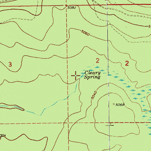 Topographic Map of Cleary Spring, OR