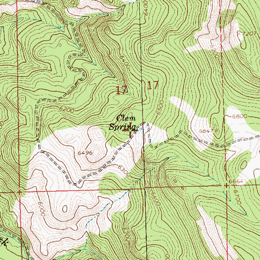 Topographic Map of Clem Spring, OR