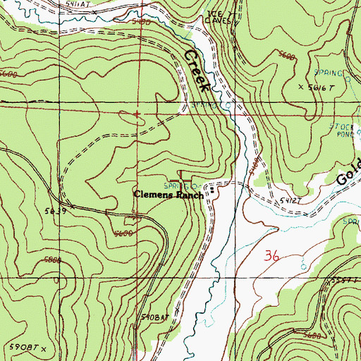 Topographic Map of Clemens Ranch, OR