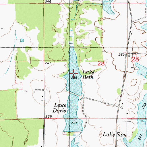Topographic Map of Lake Beth, AL