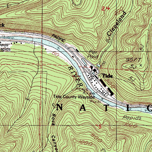 Topographic Map of Cleveland Creek, OR