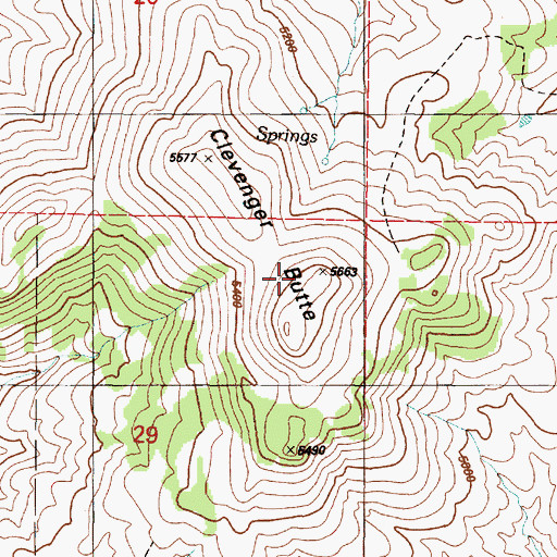 Topographic Map of Clevenger Butte, OR