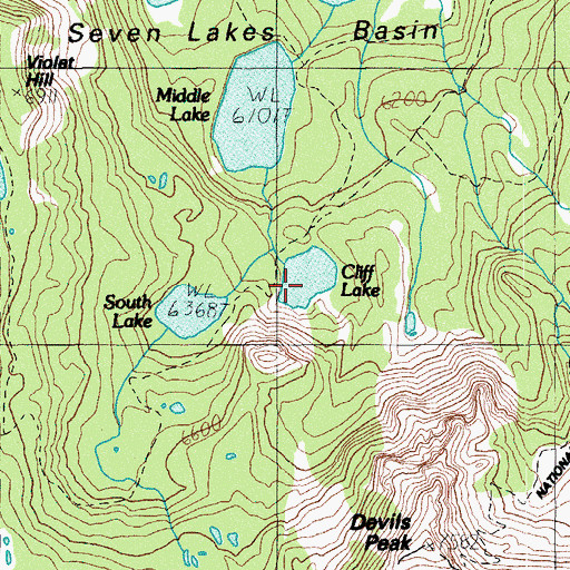 Topographic Map of Cliff Lake, OR