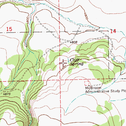 Topographic Map of Cliff Spring, OR