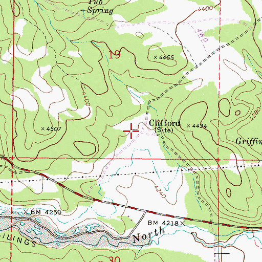 Topographic Map of Clifford, OR