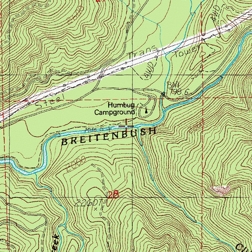 Topographic Map of Cliffs Creek, OR
