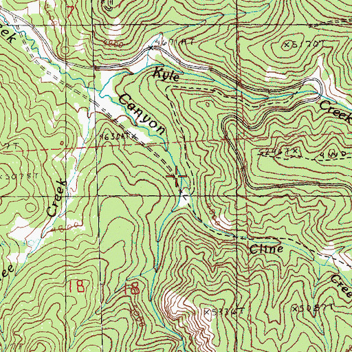 Topographic Map of Cline Creek, OR