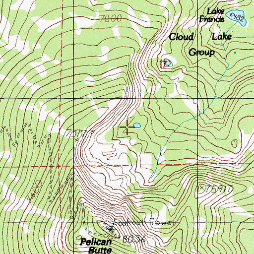 Topographic Map of Cloud Lake Group, OR