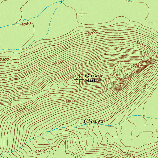 Topographic Map of Clover Butte, OR