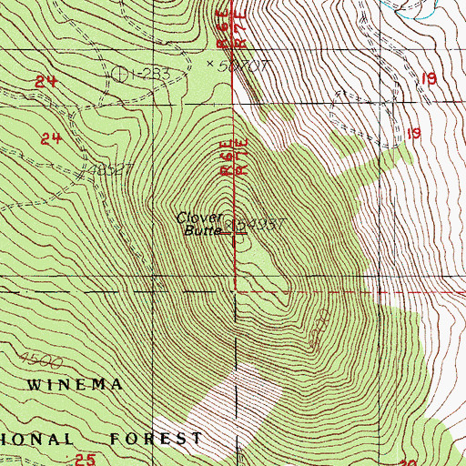 Topographic Map of Clover Butte, OR