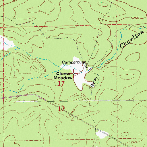 Topographic Map of Clover Meadow, OR