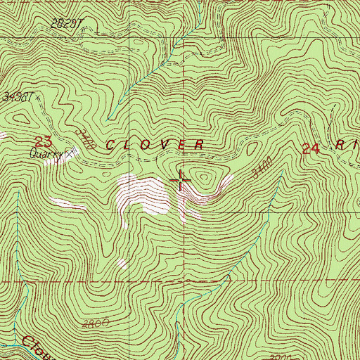 Topographic Map of Clover Ridge, OR