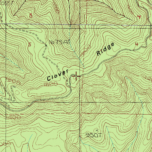 Topographic Map of Clover Ridge, OR
