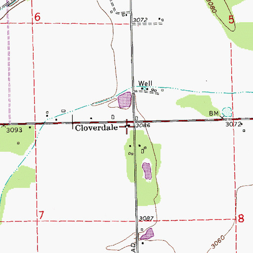 Topographic Map of Cloverdale, OR