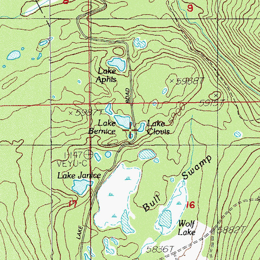Topographic Map of Lake Clovis, OR
