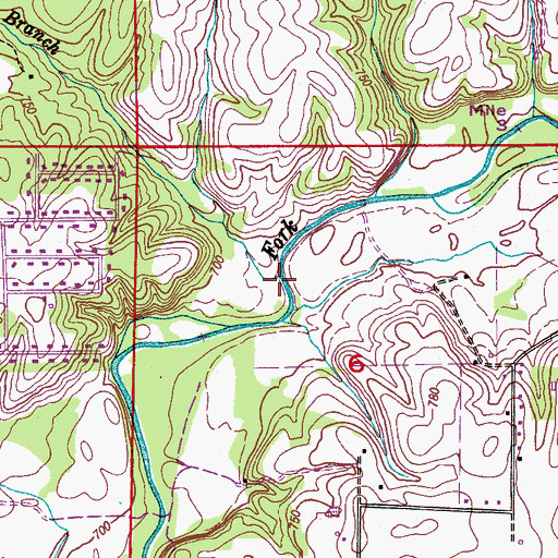 Topographic Map of Bethany Branch, AL