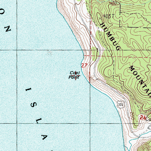 Topographic Map of Coal Point, OR