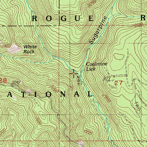 Topographic Map of Coalmine Creek, OR
