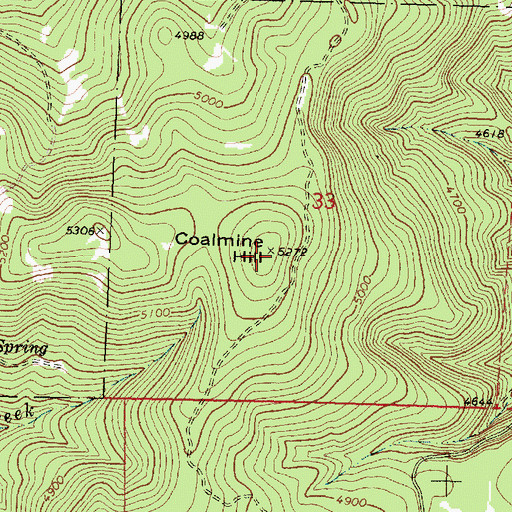 Topographic Map of Coalmine Hill, OR