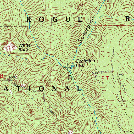 Topographic Map of Coalmine Lick, OR