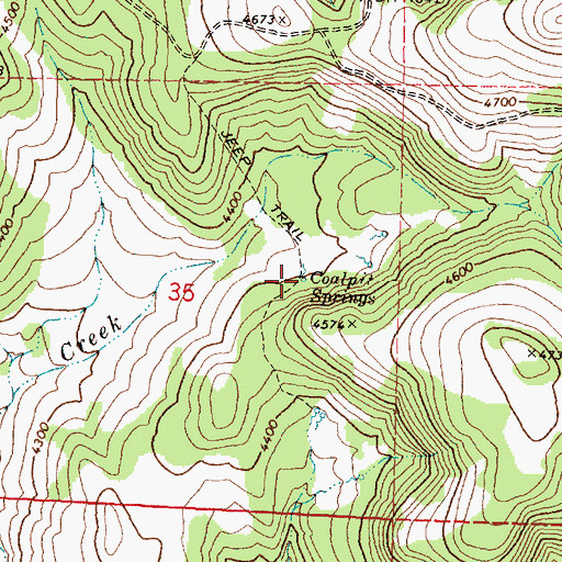 Topographic Map of Coalpit Springs, OR