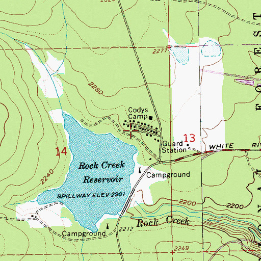 Topographic Map of Camp Cody, OR